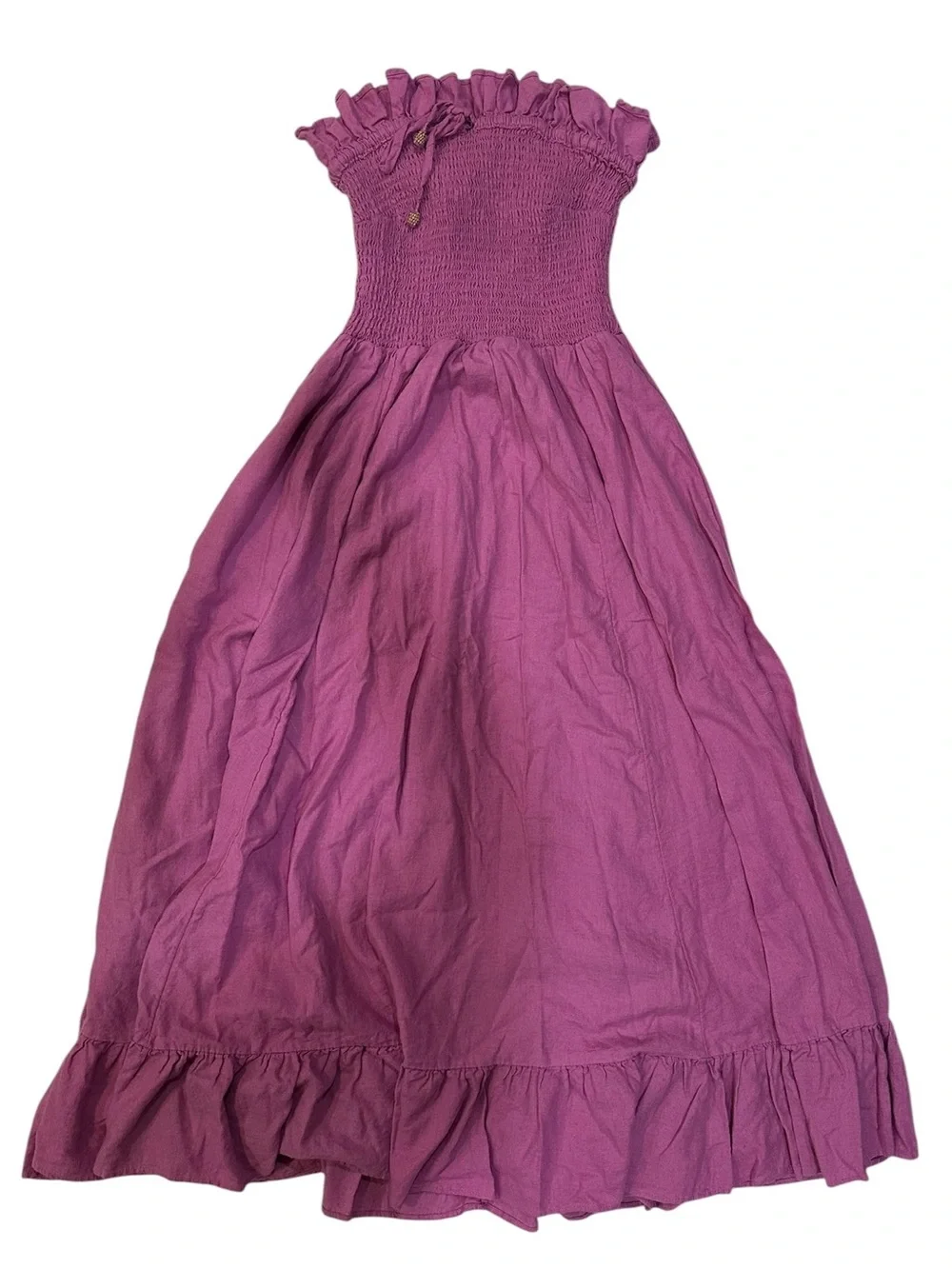 free people magenta lush life linen midi dress